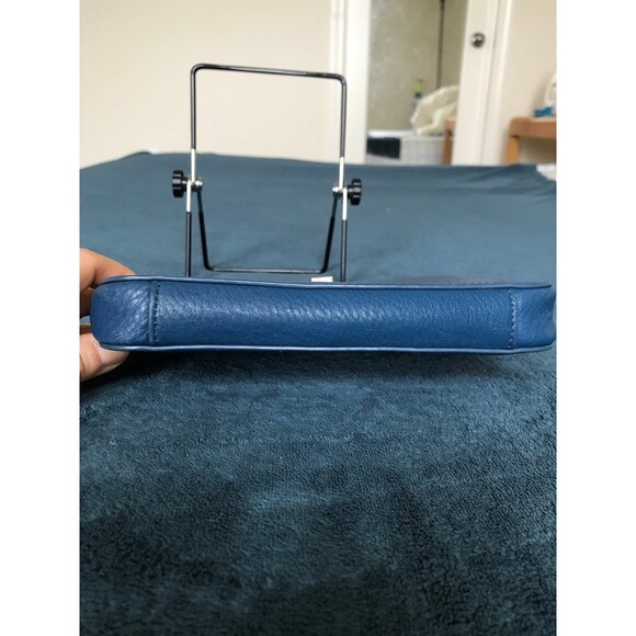 Tory Burch Blue Leather Robinson Chain Crossbody Bag wallet on chain - Picture 5 of 11